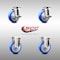 Service Caster 4 Inch 316SS Blue Polyurethane Swivel Top Plate Caster Brake 2 Rigid SCC, 2PK SCC-SS31620S414-PPUB-BLUE-TLB-2-R-2 - alternate 2